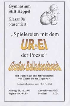 Plakat zum Balladenabend